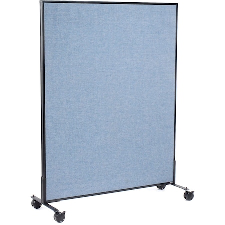Interion By Global Industrial Interion Mobile Office Partition Panel, 48-1/4inW x 63inH, Blue 694959MBL
